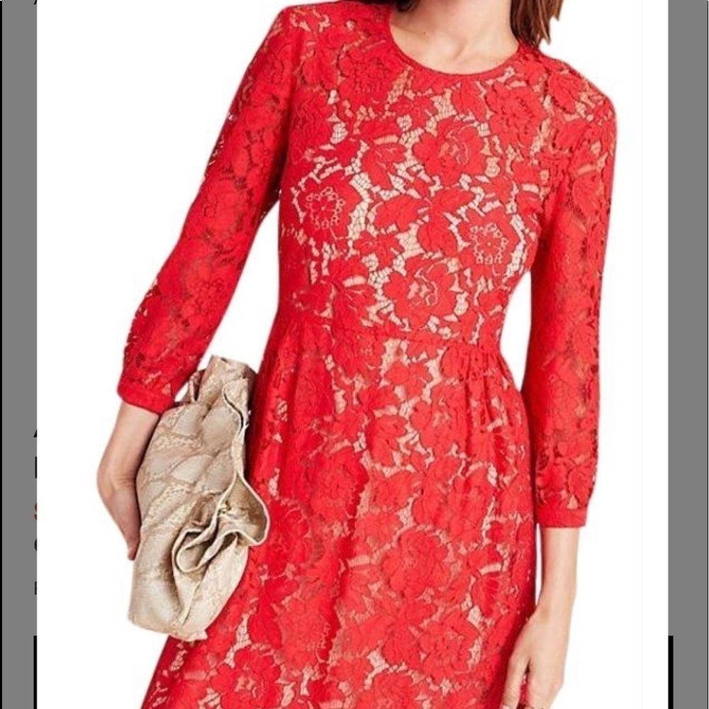 Mare Mare By Anthropologie Persephone red lace mini dress